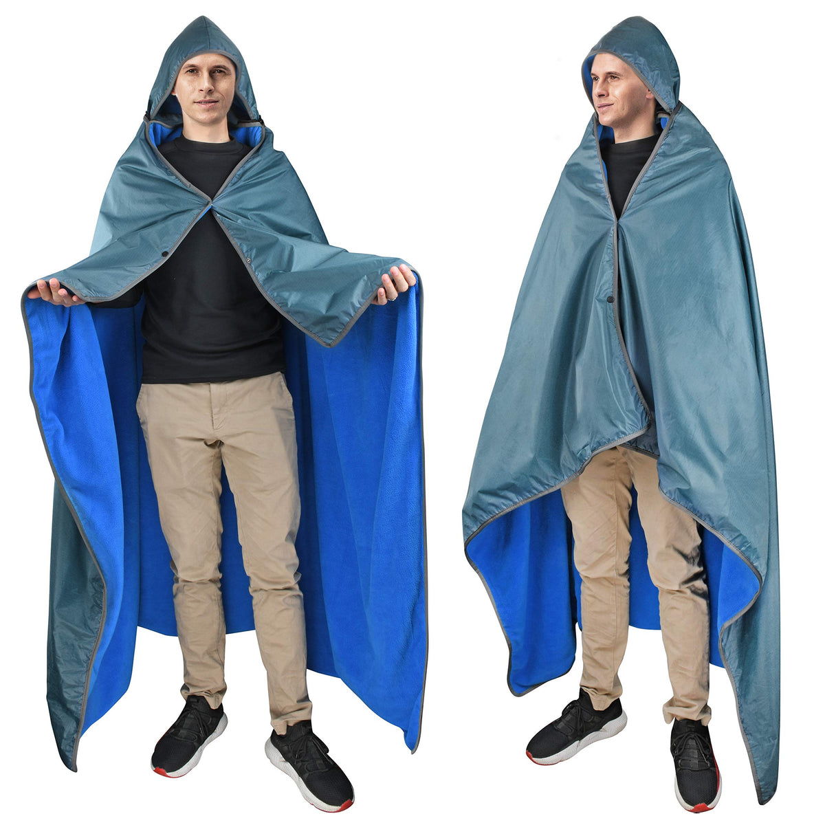 Waterproof Stadium Blanket, Windproof Wearable Poncho for Fans