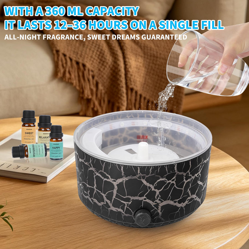 Jellyfish Aroma Diffuser 360ml, Essential Oil Diffuser with 5-Nozzle Adjustable Mist Speed, 7-Color Rainbow Light