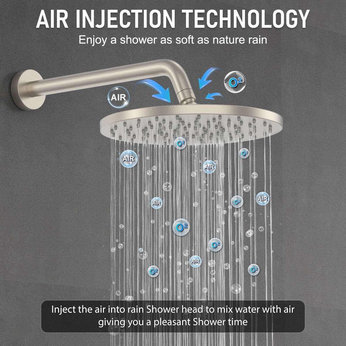 Thermostatic Shower System Wall Mount with 10 Inch Roud Rainfall Shower Head and Handheld,Shower Faucet Mixer Trim