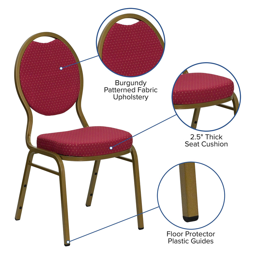 Hercules Fabric Stackable Banquet Chair, Burgundy