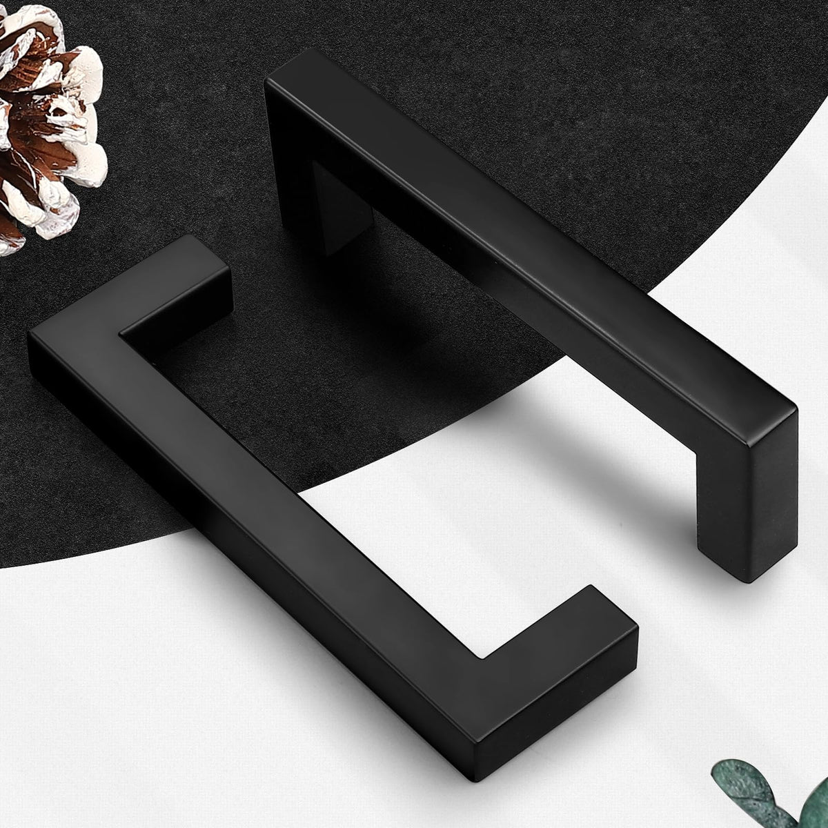 12 Pack 5 Inch (128mm) Hole Center Cabinet Handles Stainless Steel Kitchen Drawer Pulls Square Bar Cabinet Hardware