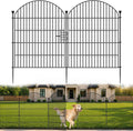 12 Pack No Dig Decorative Garden Fence Panels with Gate, 32in(H) x 29ft(L), Dog Fence Outdoor for Yard, Rustproof