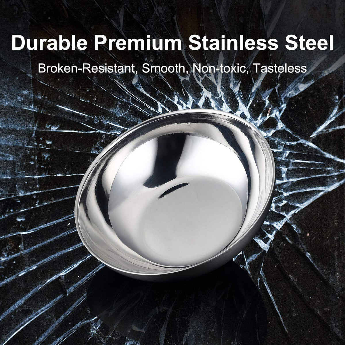 Stainless Steel Bowls for Kids, 18/8 Stainless Steel Toddler Bowl, BPA-Free, Durable & Easy Clean, 4 Pack - 14.5 oz