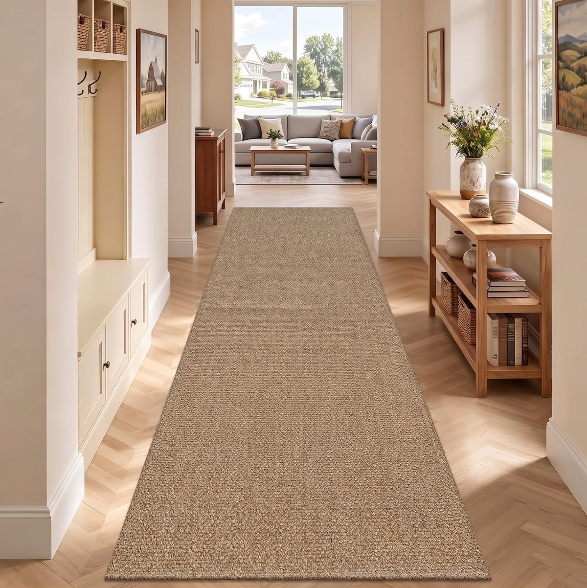 Washable Hallway Runner Rug, Cotton Woven Kitchen Rug Runner