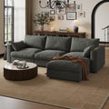 Cloud Modular Sectional Sofa Couch with Storage Ottoman, 99" Oversized Sectional Couches , Cloud Modular L-Shaped