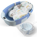 Collapsible Baby Bathtub - Large Baby Bath Tub with Thermometer & Cushion | Travel Portable Newborn Infant Bathtub