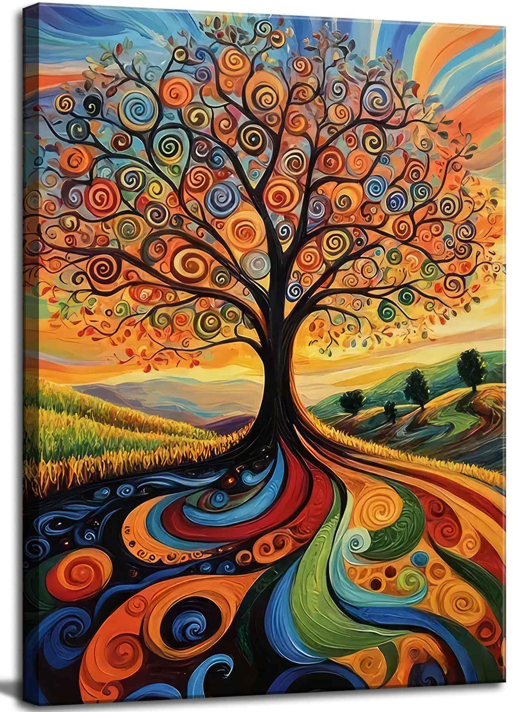 Abstract Tree of Life Canvas Wall Art Colorful Graffiti Tree Decor painting Pictures Modern Landscape Trees Posters