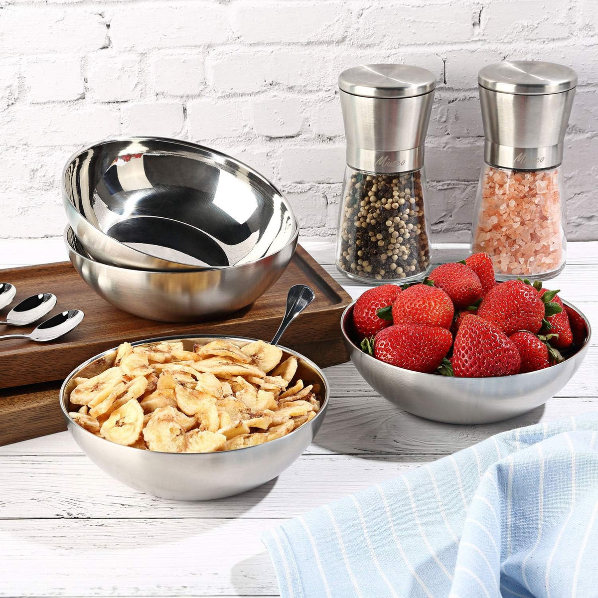 Stainless Steel Bowls for Kids, 18/8 Stainless Steel Toddler Bowl, BPA-Free, Durable & Easy Clean, 4 Pack - 14.5 oz