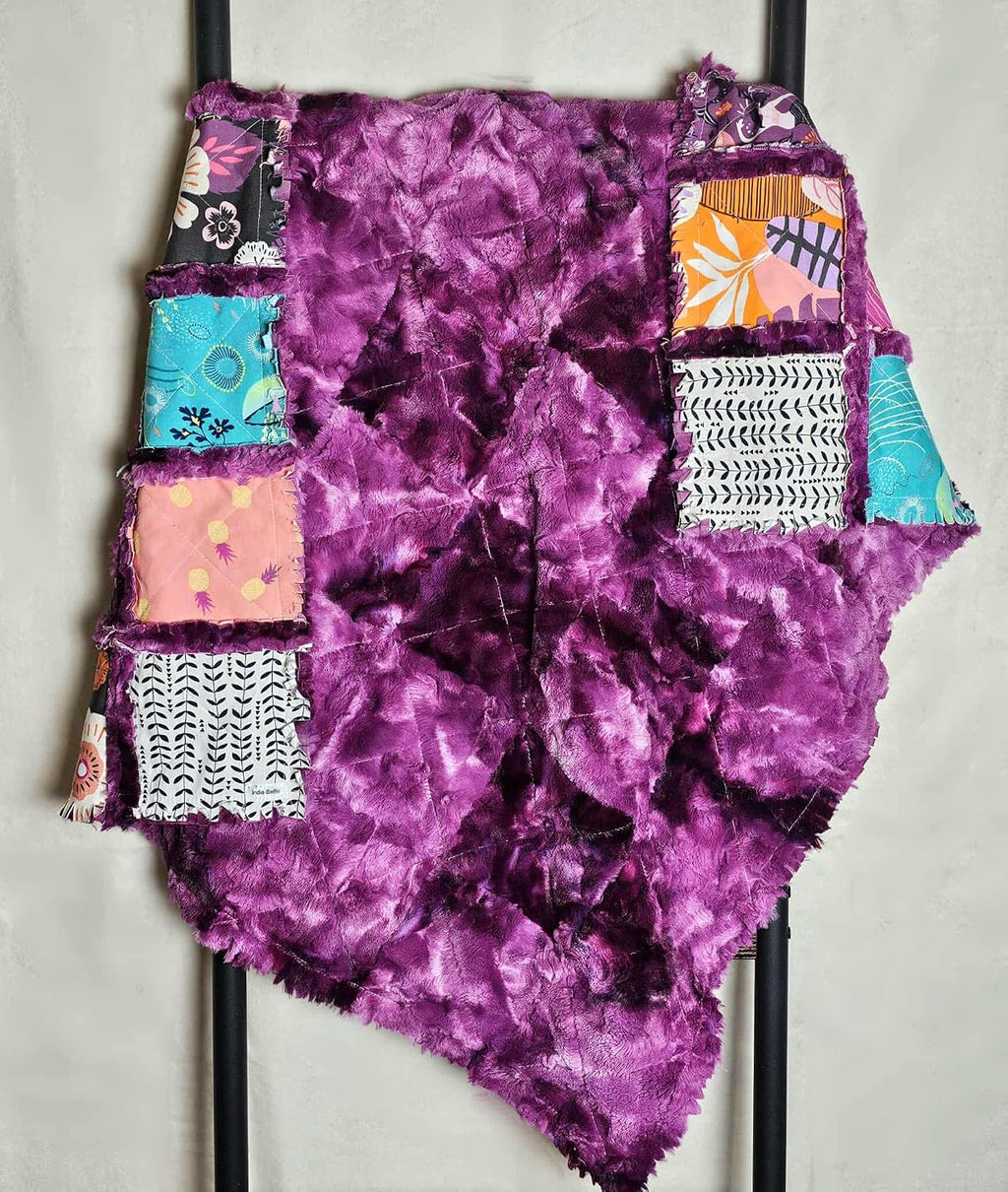 Mermaid Blanket, Quilt, Mermaid Patchwork Quilt, Crib Quilt, Boho Rag Quilt, Floral, Baby Bedding, Baby Quilt, Witchy
