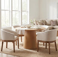 Upholstered Dining Chairs Set of 4 Modern Linen Dining Room Chairs Curved Back Kitchen Chairs with Black Wood Legs