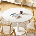 Inspired Saarinen Style Tulip Round Pedestal Dining Table — White, 39.1″ Round