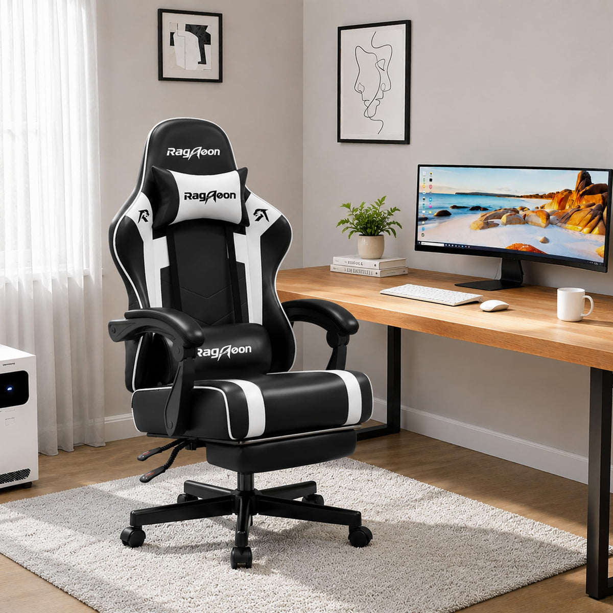 Gaming Chair for Adults, Upgraded Ergonomic Gamer Chair, Game Room, Black
