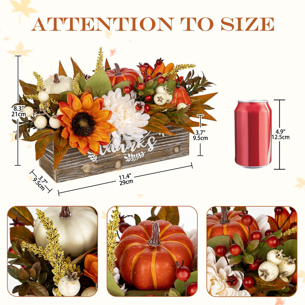 Fall Centerpiece for Table Fall Fake Flower in Pot Fall Floral Arrangement