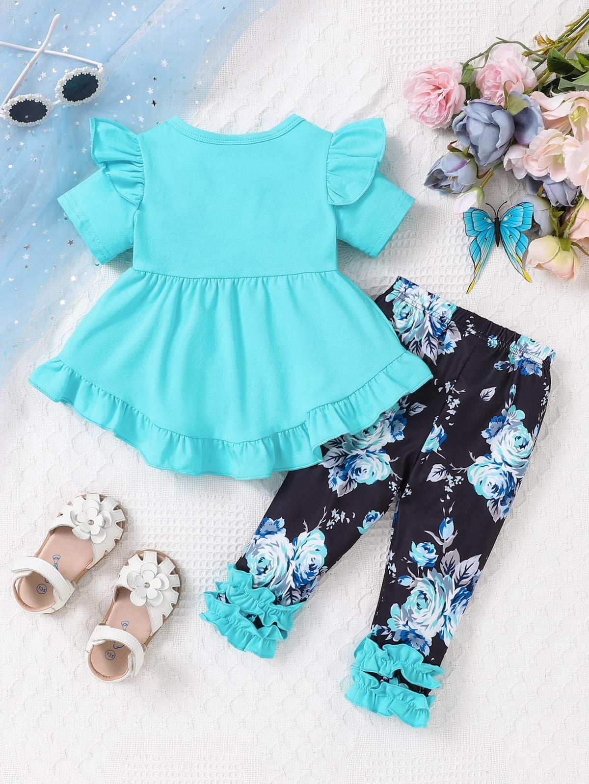 Girl Clothes Baby Outfit Short Sleeve Tops Cute T Shirts Pants Little Girls Clothes Cute Baby Girl