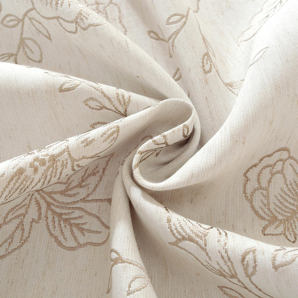 Premium Vintage Farmhouse Damask Floral 60 x 84 inch Rectangle Table Cloth - Water Resistant Linen Textured Jacquard