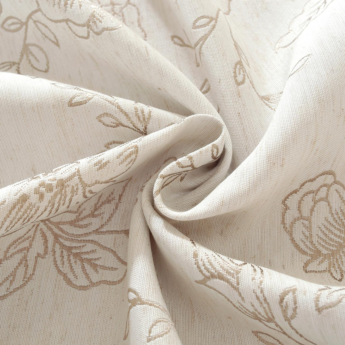 Premium Vintage Farmhouse Damask Floral 60 x 84 inch Rectangle Table Cloth - Water Resistant Linen Textured Jacquard