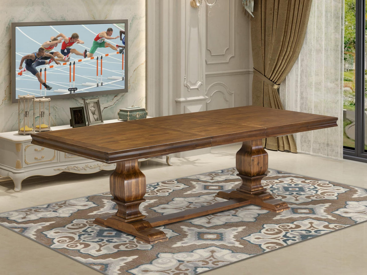 By - LKT-AWA-TP - A Dining Table with Removable Rectangular Tabletop - Antique Walnut Finish