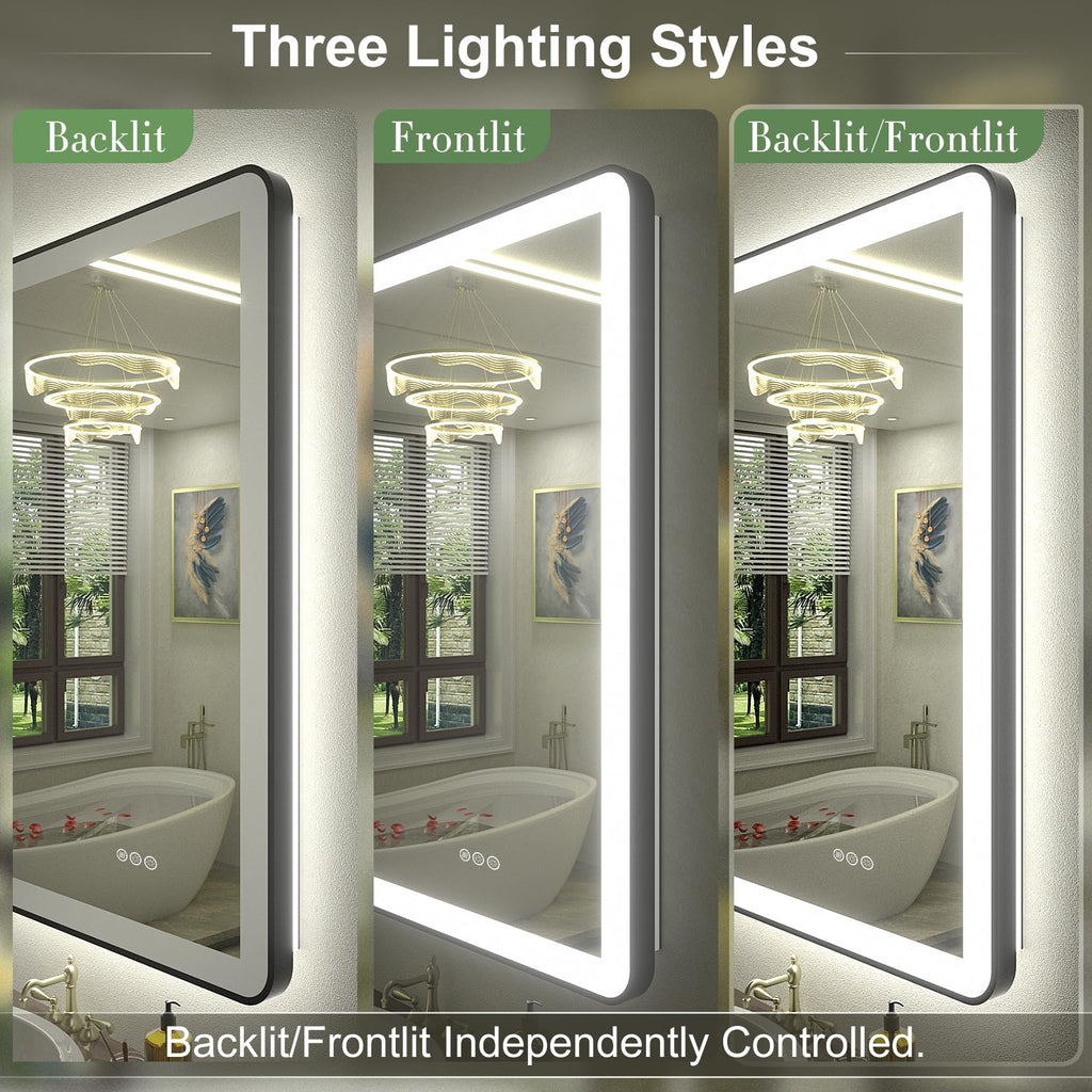 60"x30" LED Lighted Bathroom Mirror for Wall