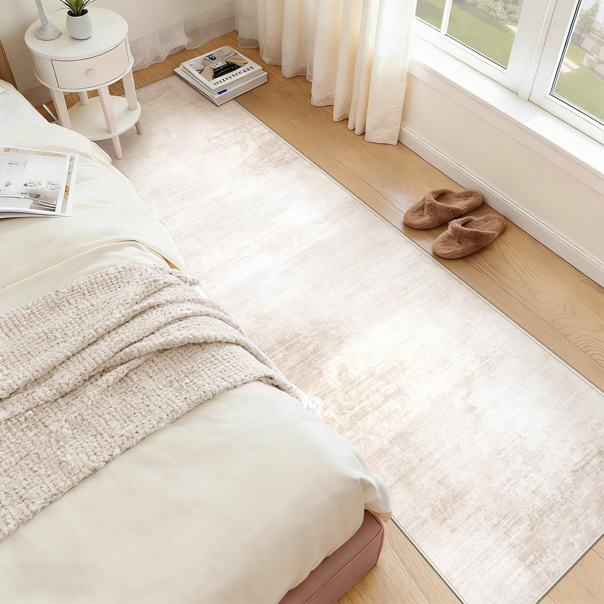 Runner Rug Washable Hallway Rugs: Modern Abstract Kitchen Rug Soft Non Slip Neutral Long Runners Stain Resistant