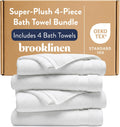 100% Turkish Cotton Bath Towels Spa-Quality Cotton - Set of 4, White