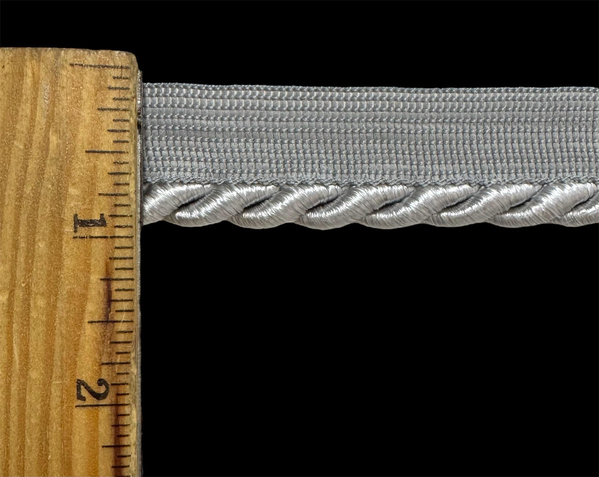 Large Twisted Cord w/Lip Piping Trimming - 6 Yards - Many Colors! (Grey)