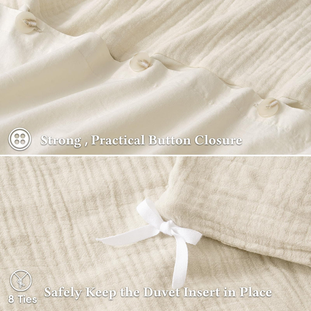 Natural Cooling Muslin Duvet Cover Set Linen