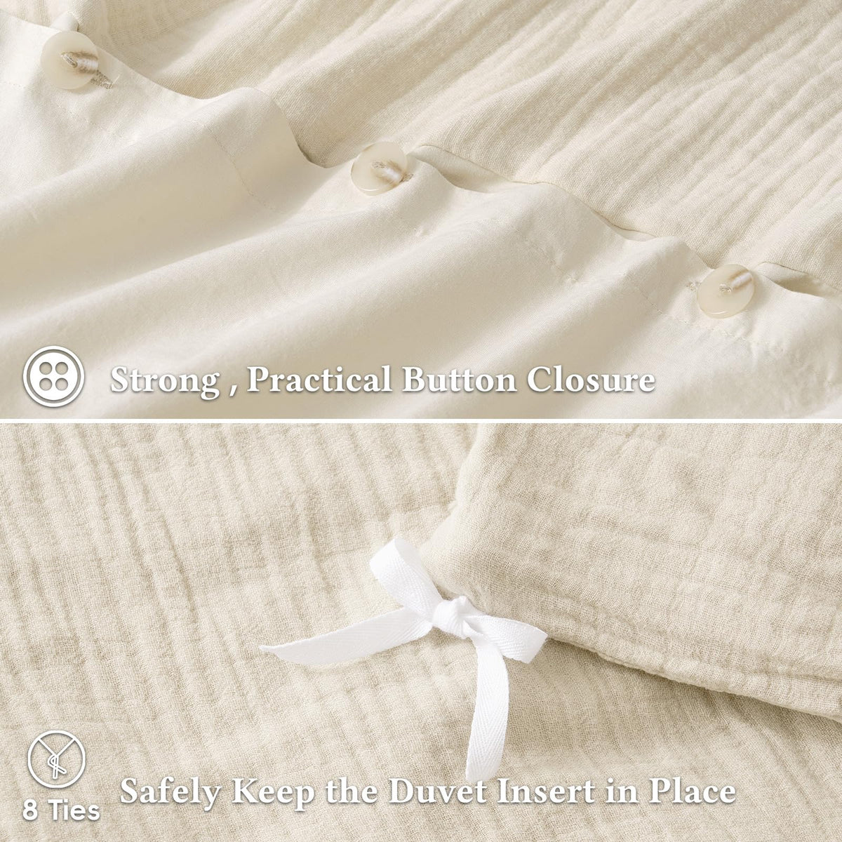 Natural Cooling Muslin Duvet Cover Set Linen