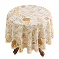 Designer French Farmhouse Fall Tablecloth, Round, Diameter 55"