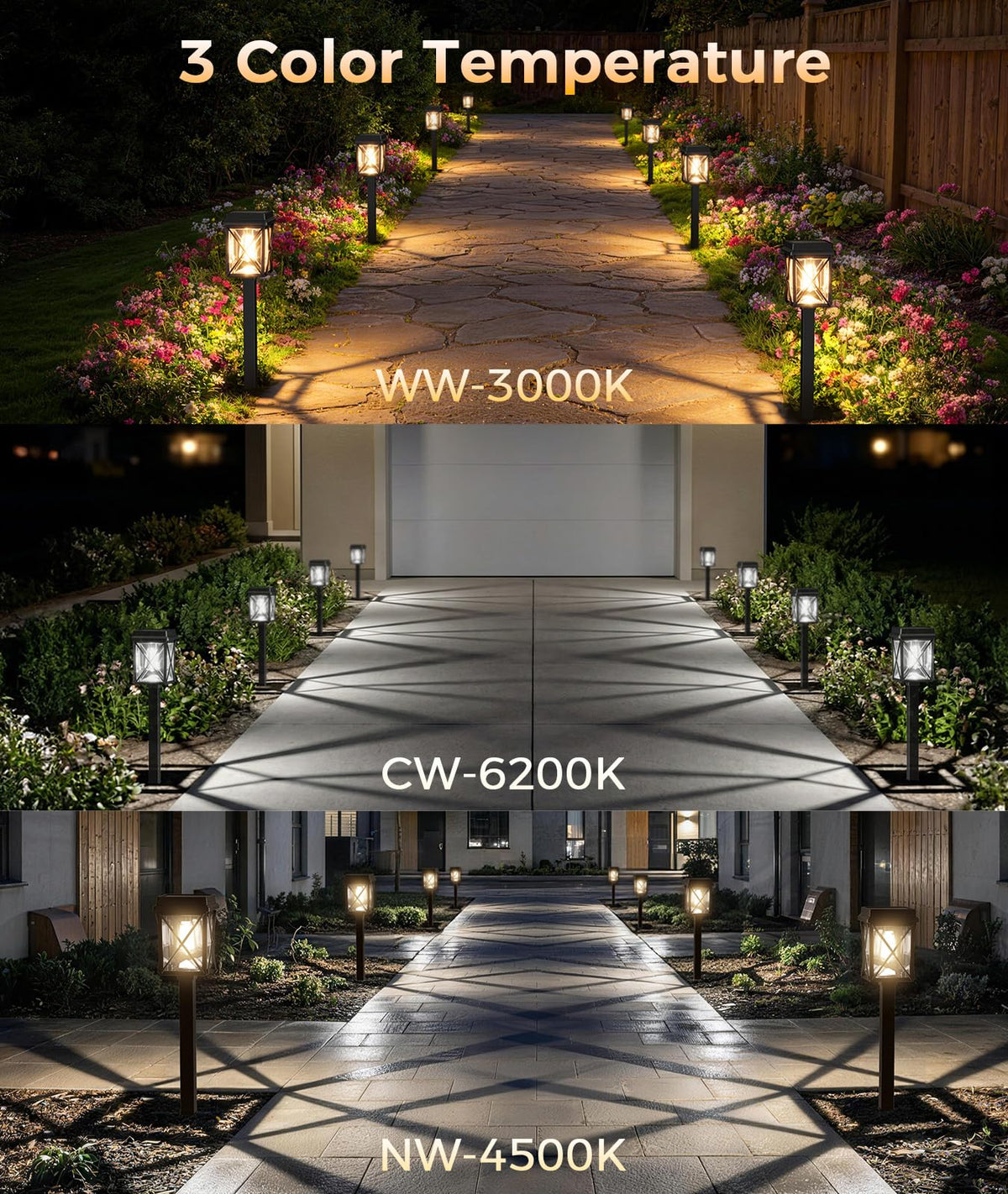 Solar Pathway Lights Outdoor, 6 Pack Bright Solar Garden Lights