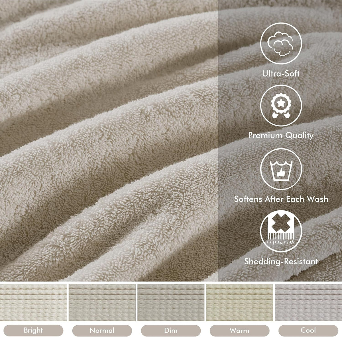 Park Cotton Bath Sheet 2 Piece Oversized, 800GSM, 34" x 68" Natural | Long Staple, Highly Absorbent Bath Towel