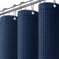 Waffle Weave Shower Curtain Heavyweight Cotton Fabric Navy Blue 72Wx72L