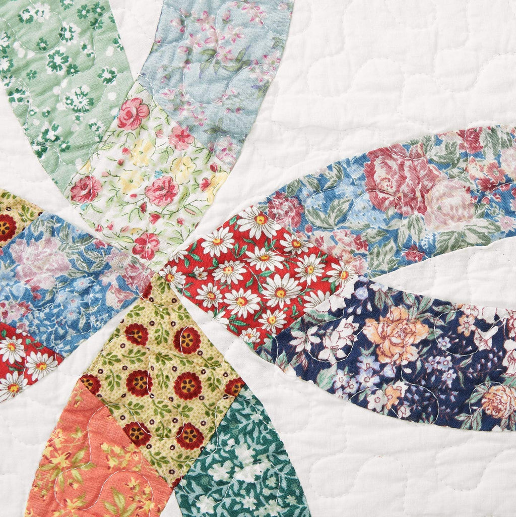 Heritage Double Wedding Ring Patchwork Cotton Blend Quilt Set