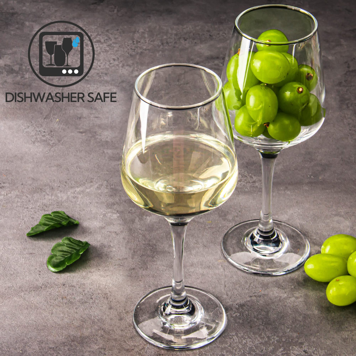Red/White Wine Glasses Set of 12, 12 oz Clear Wine Glasses with Stem, Dishwasher Safe
