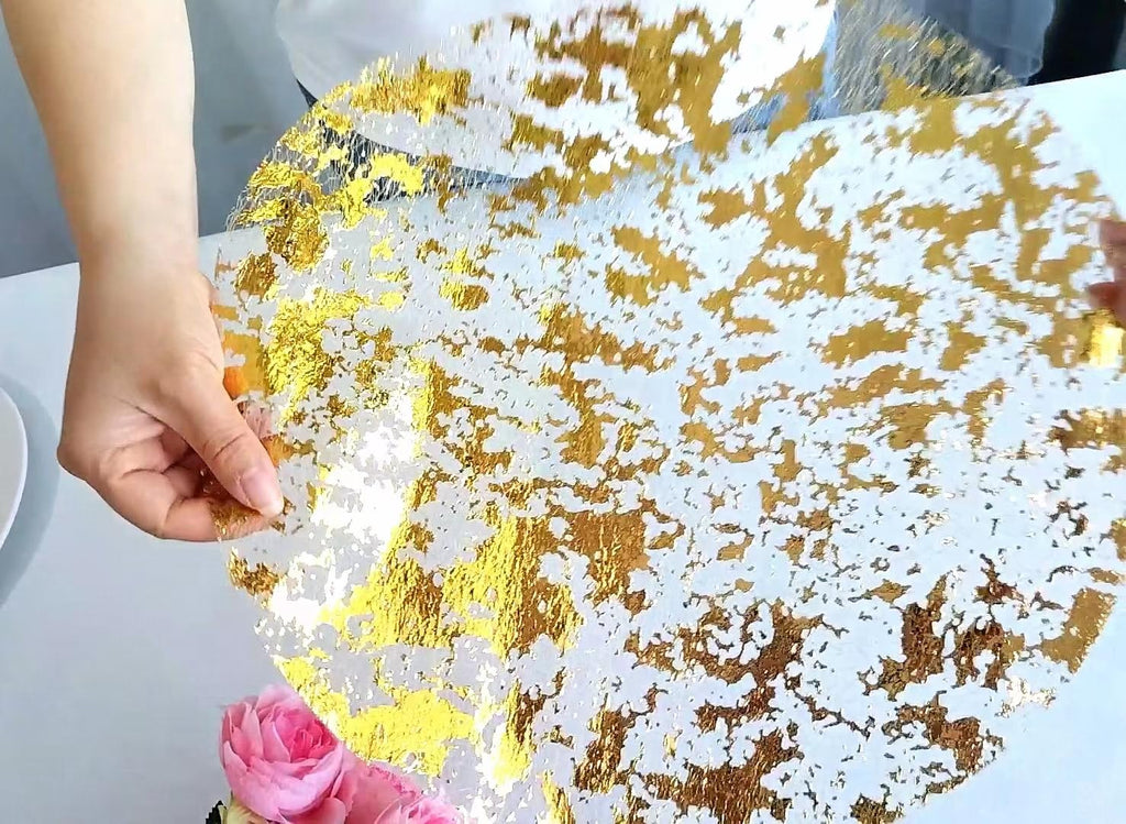 Disposable Gold Placemats Set of 100 Metallic Thin Round 13 Inch Gold Doilies Mesh Pressed Fall Table Placemates 100