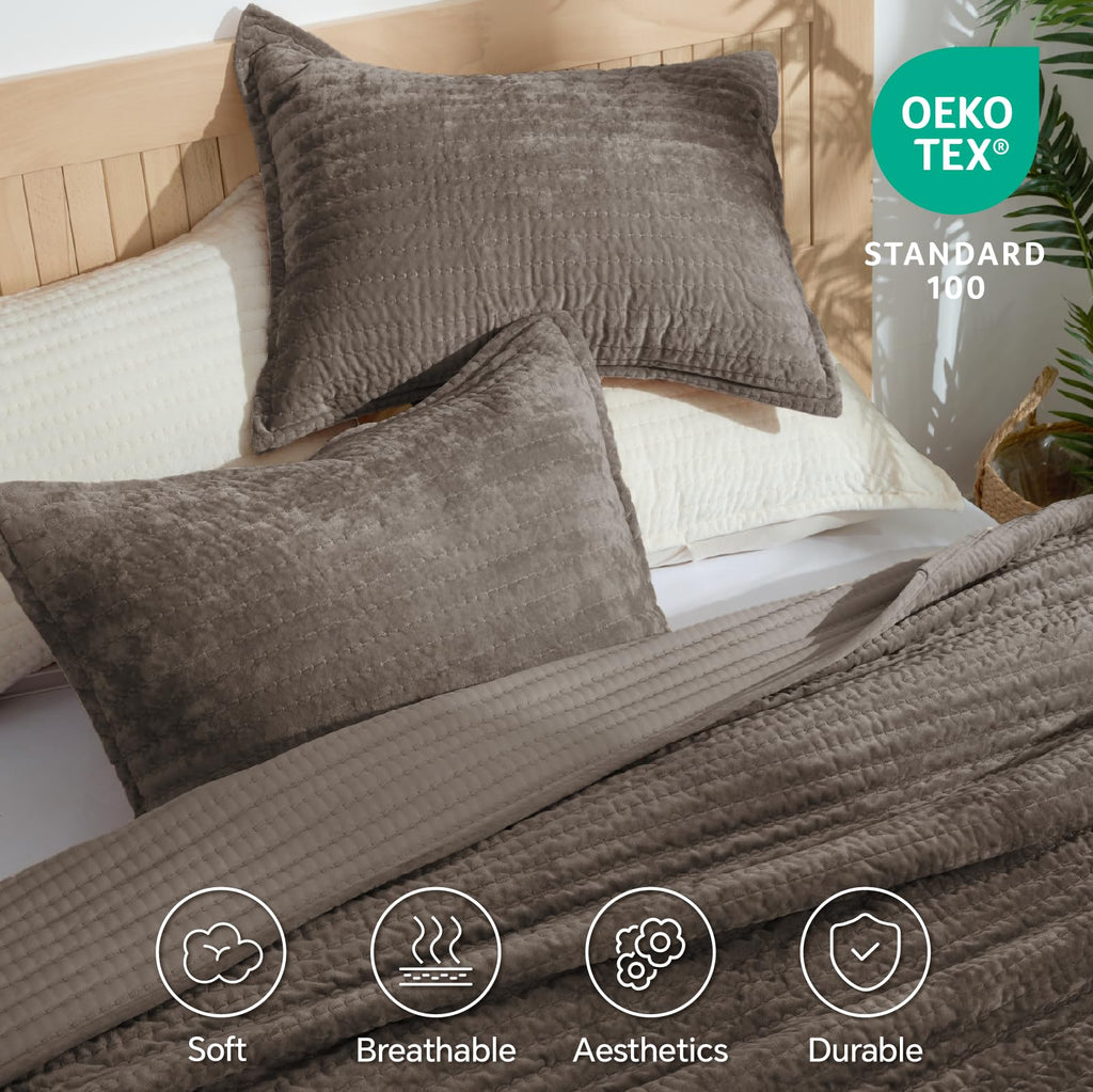 Velvet Quilt Set, Luxury Velvet Comforter Bedding