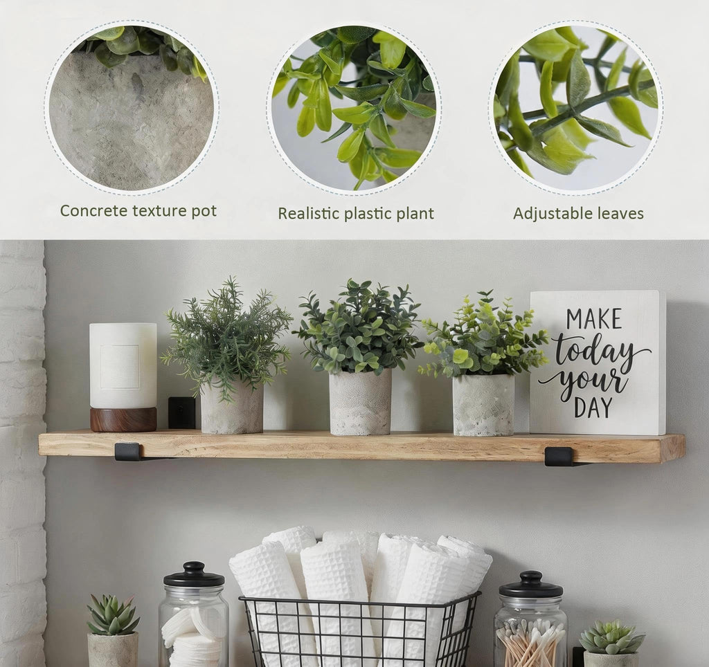 Fake Plants, 3PCS Artificial Plants Indoor Eucalyptus Desk Decor