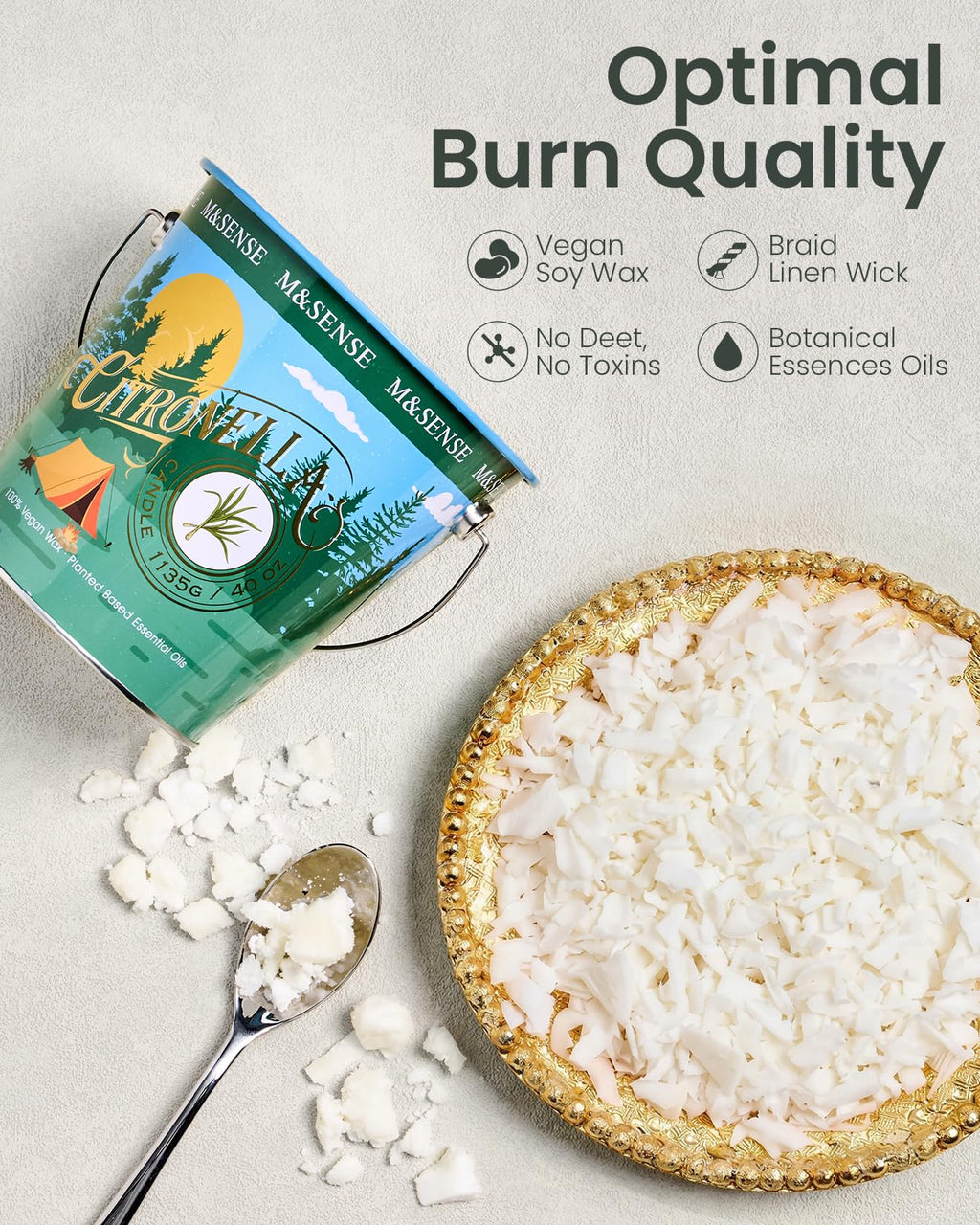 40 oz Large Citronella Eucalyptus Scented Candle Outdoor