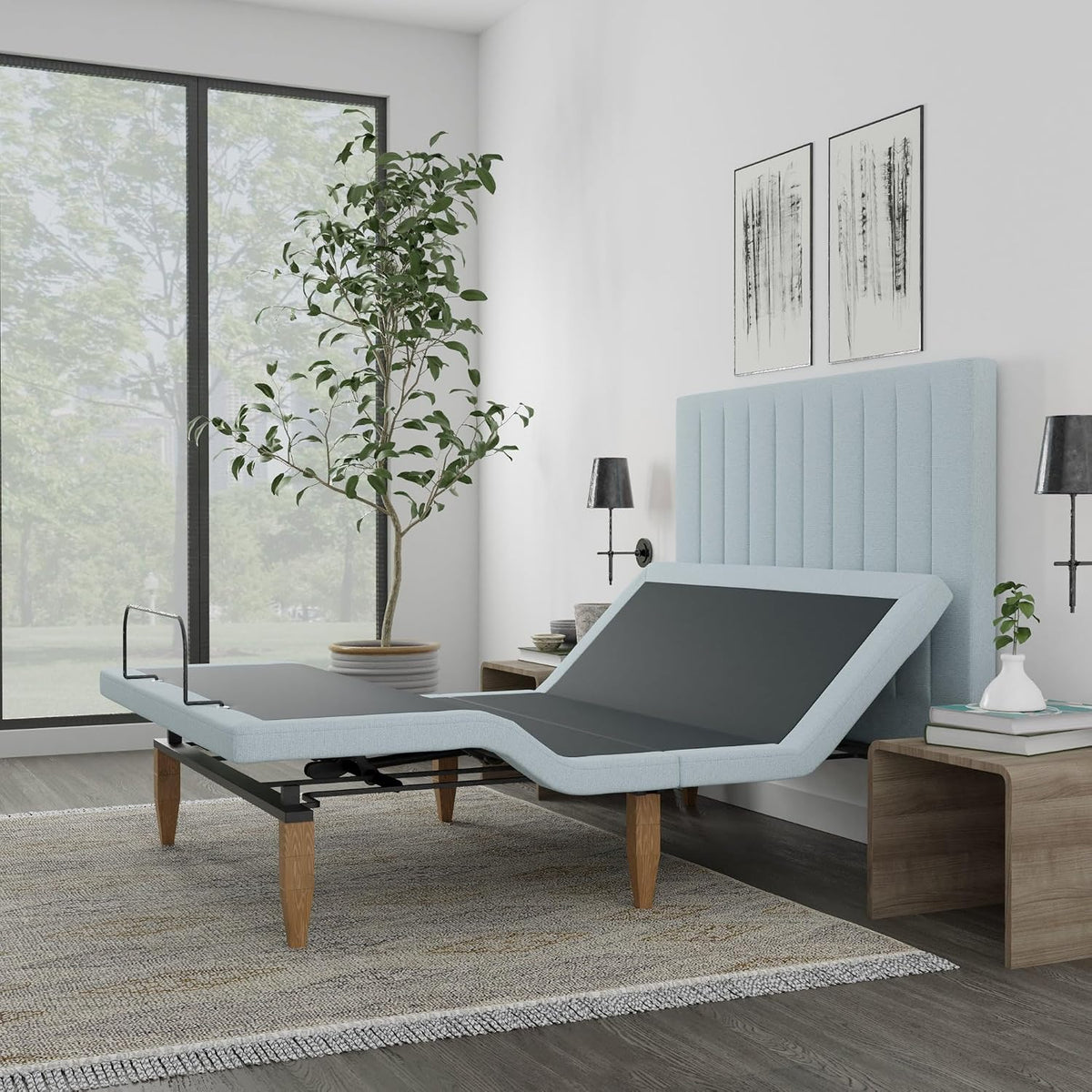 Headboard Adjustable Bed Frame - King Size - Wireless Remote - Zero Gravity - Underbed Lighting - Three Memory
