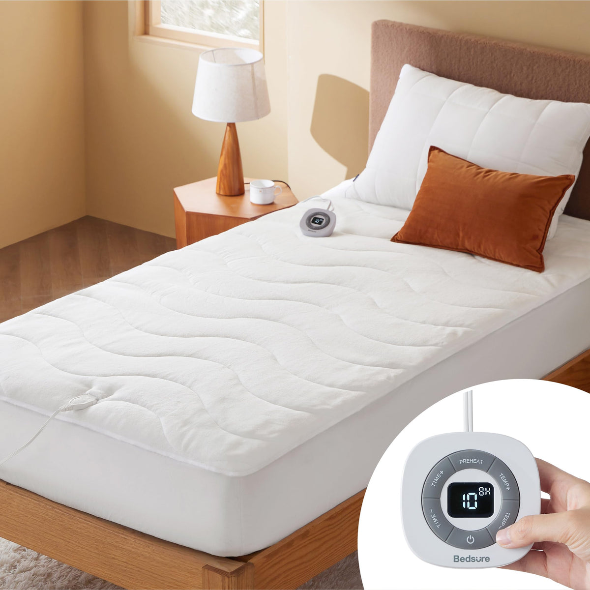 Heated Mattress Pad Full Ultra Soft Bed Warmer, Plush Coral Fleece