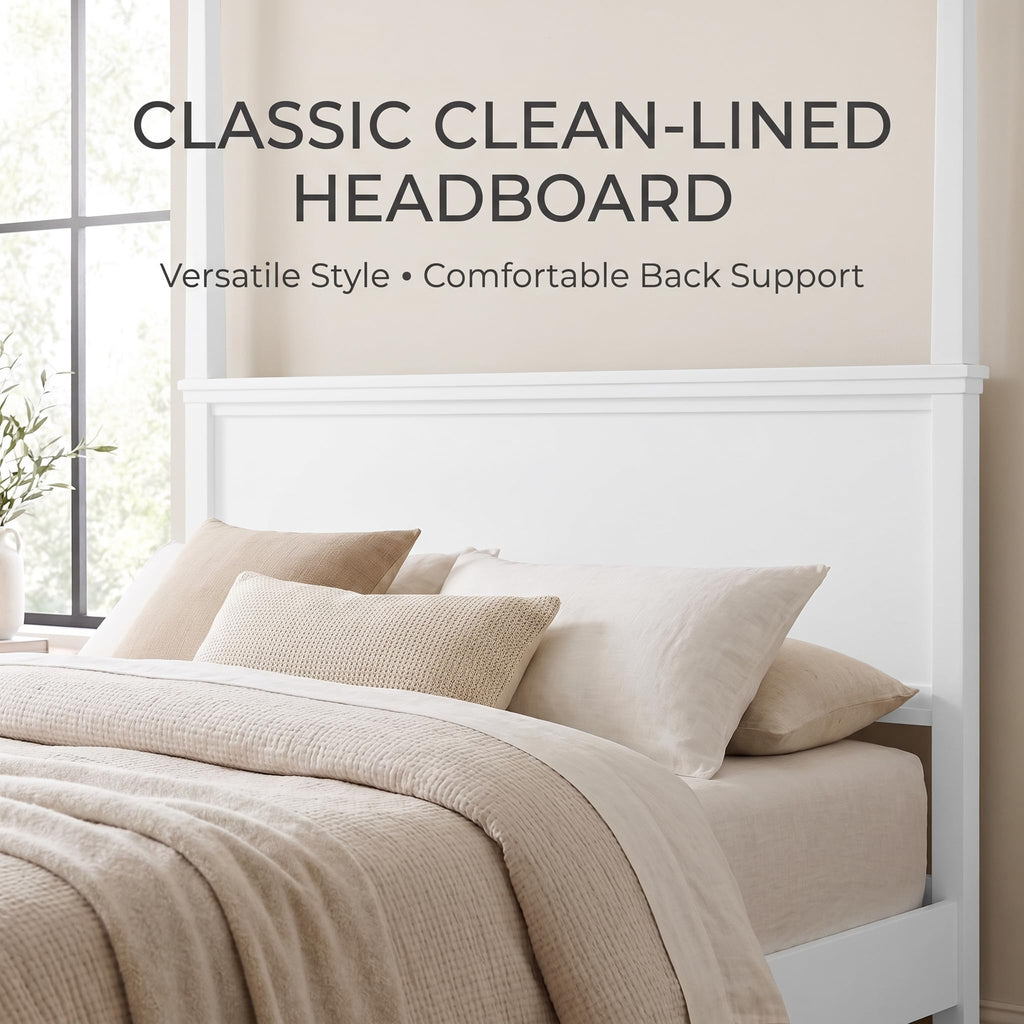 Rustic Farmhouse 4-Poster Canopy Platform Bed with Headboard