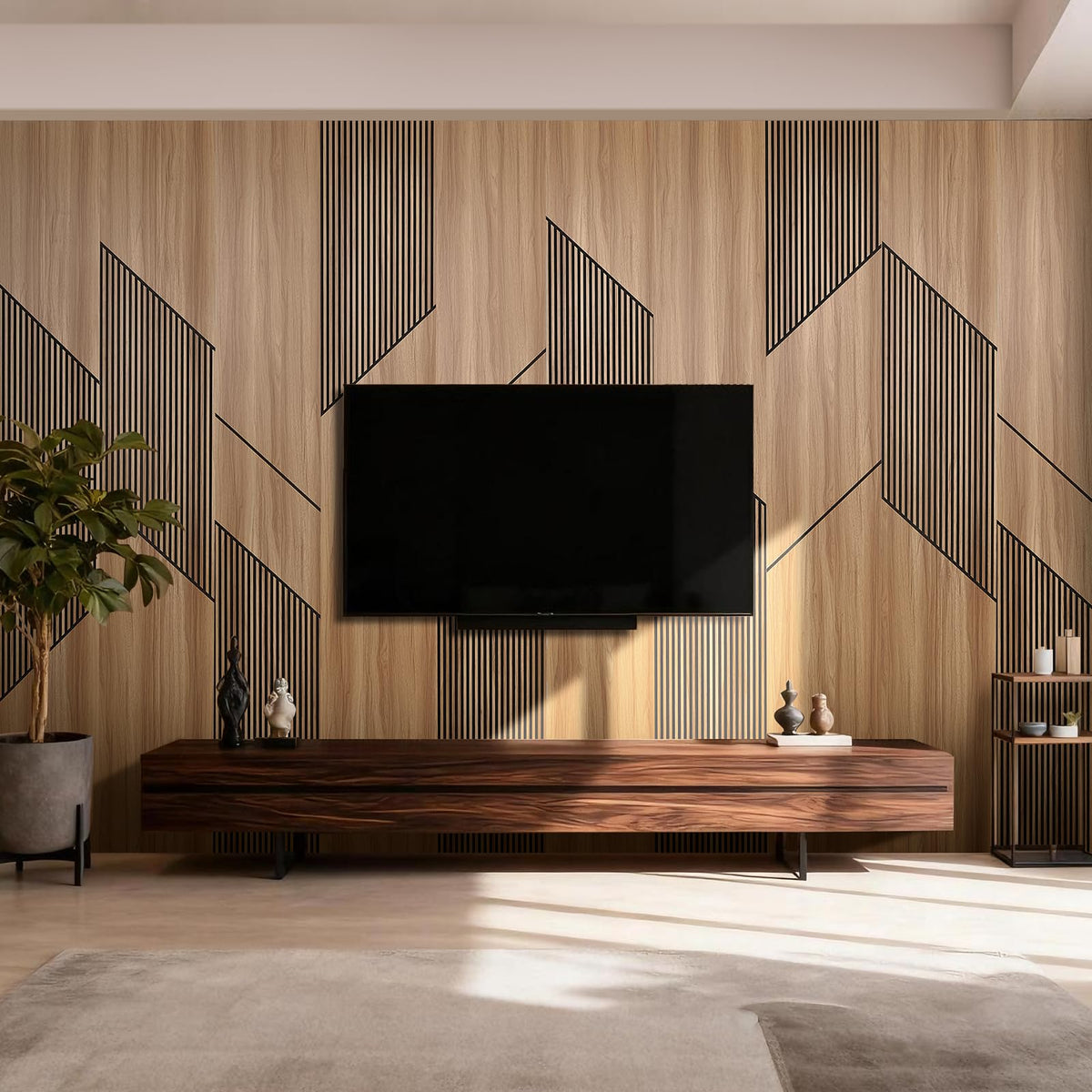 8-Pack Teak Wood Grain 3D WPC Wall Panels with Adhesive, Peel and Stick Wall Panels for Accent Wall, Covers 82.15 Sq