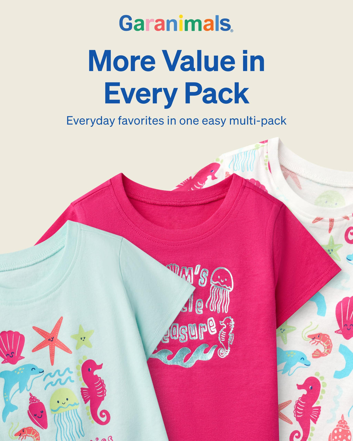 Baby Girl Mermaid T-Shirt, Pack