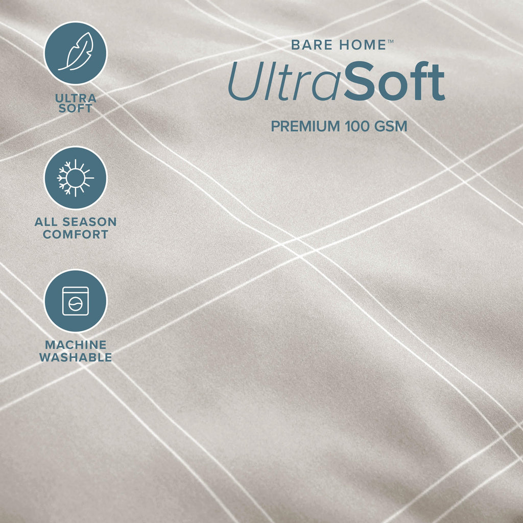 Printed Sheet Set (Modern Plaid - Stone/White)