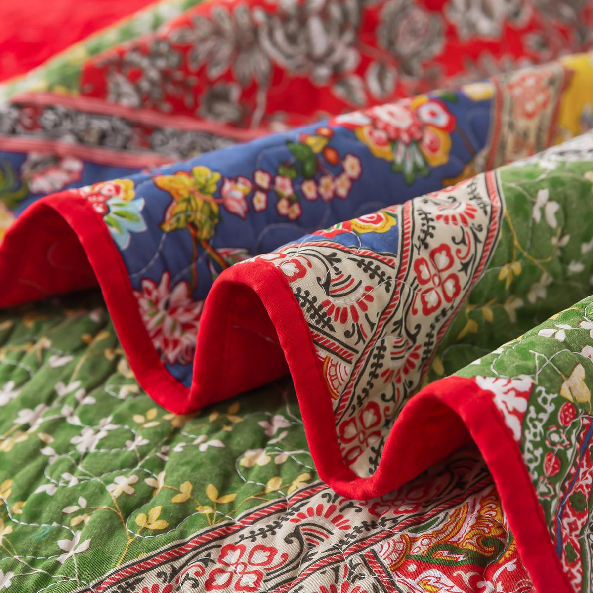 Farmhouse Quilt Set - Vintage 100% Cotton Cover Bedspread