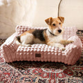 Cat Couch Bed with Fluffy Faux Rabbit Fur for Indoor Cats