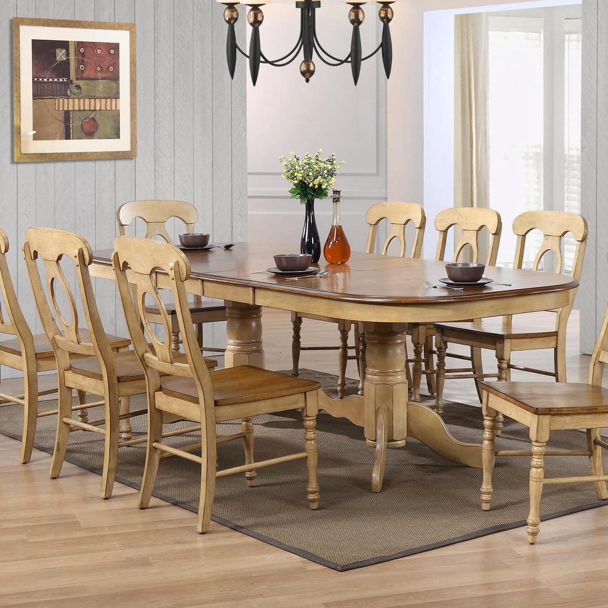 Brook Double Pedestal Extendable Dining Table