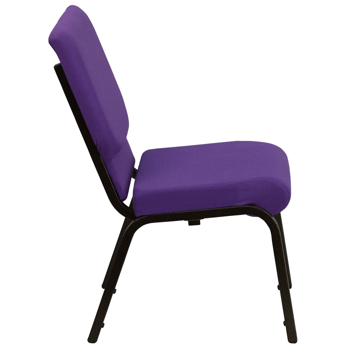 4 Pack HERCULES Series 18.5''W Stacking Church Chair in Purple Fabric - Gold Vein Frame