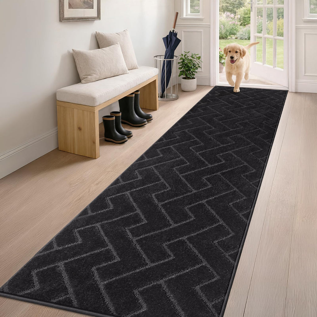 Hallway Runner Rug, 24" x 84", Black