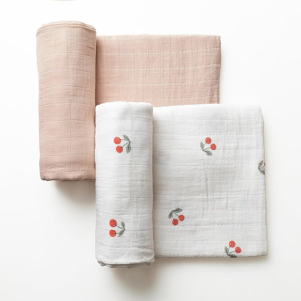Certified Organic Muslin Swaddle Blankets, 2 Pack Baby Receiving Blankets, Soft Breathable Cotton Swaddles
