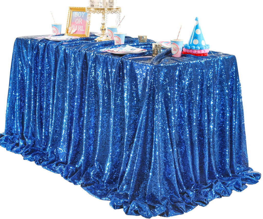 Sequin Tablecloth Royal Blue Party Decor 60x102 Inch Glitter Table Cover